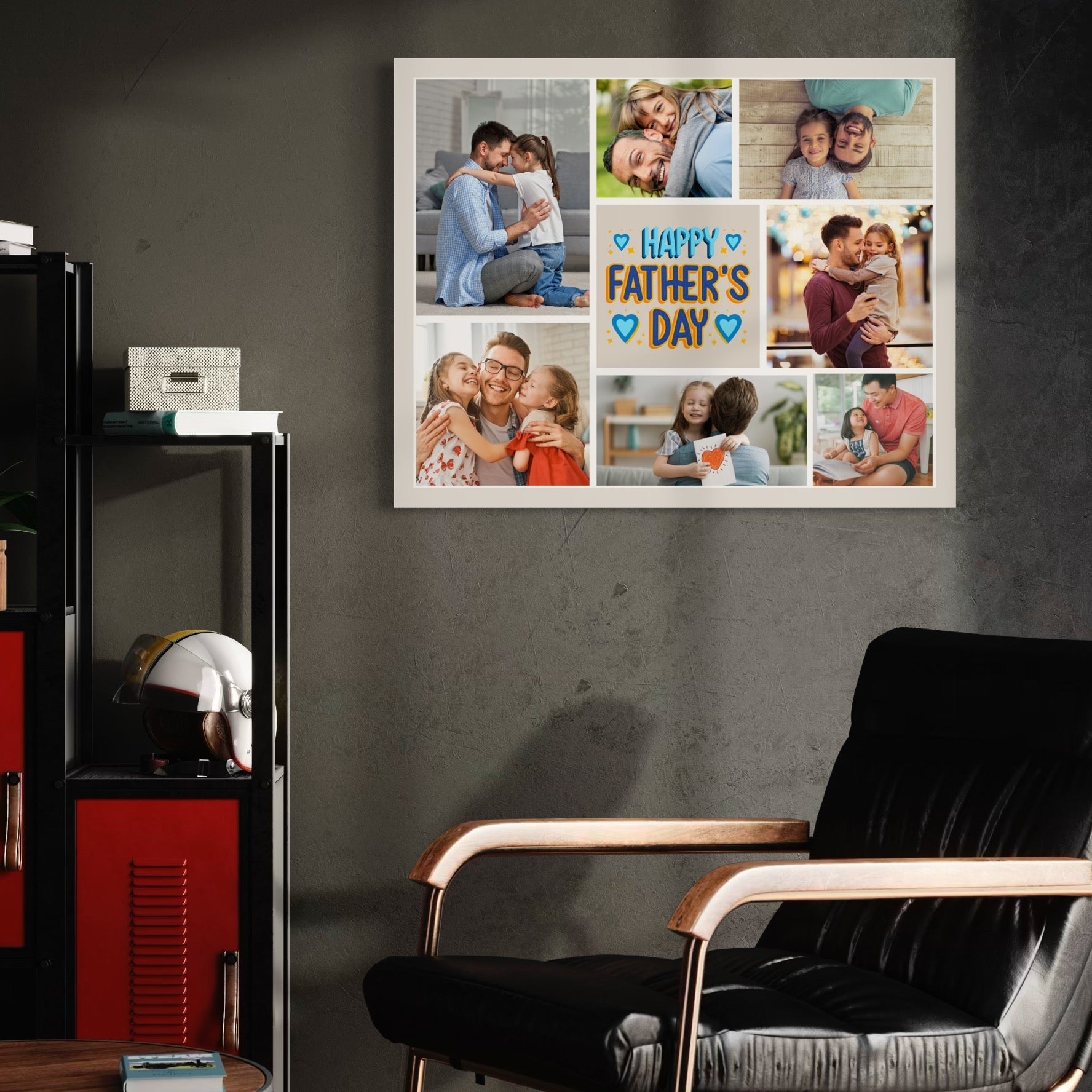 Tablou canvas decorativ cu tablou canvas colaj fotografii tata