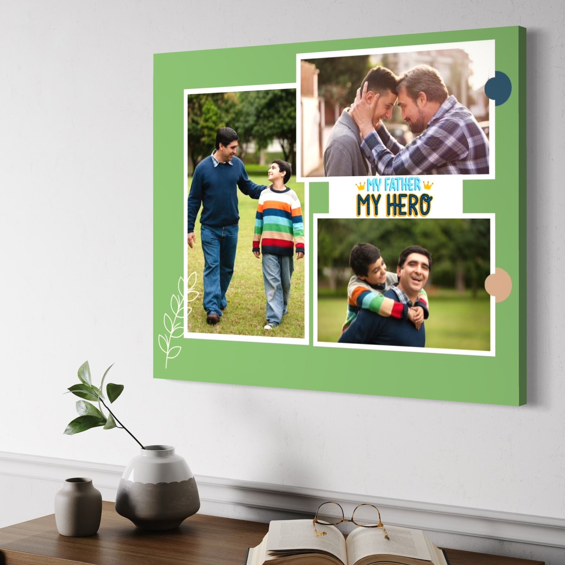 Tablou canvas cu trei fotografii de familie, tablou canvas pentru perete