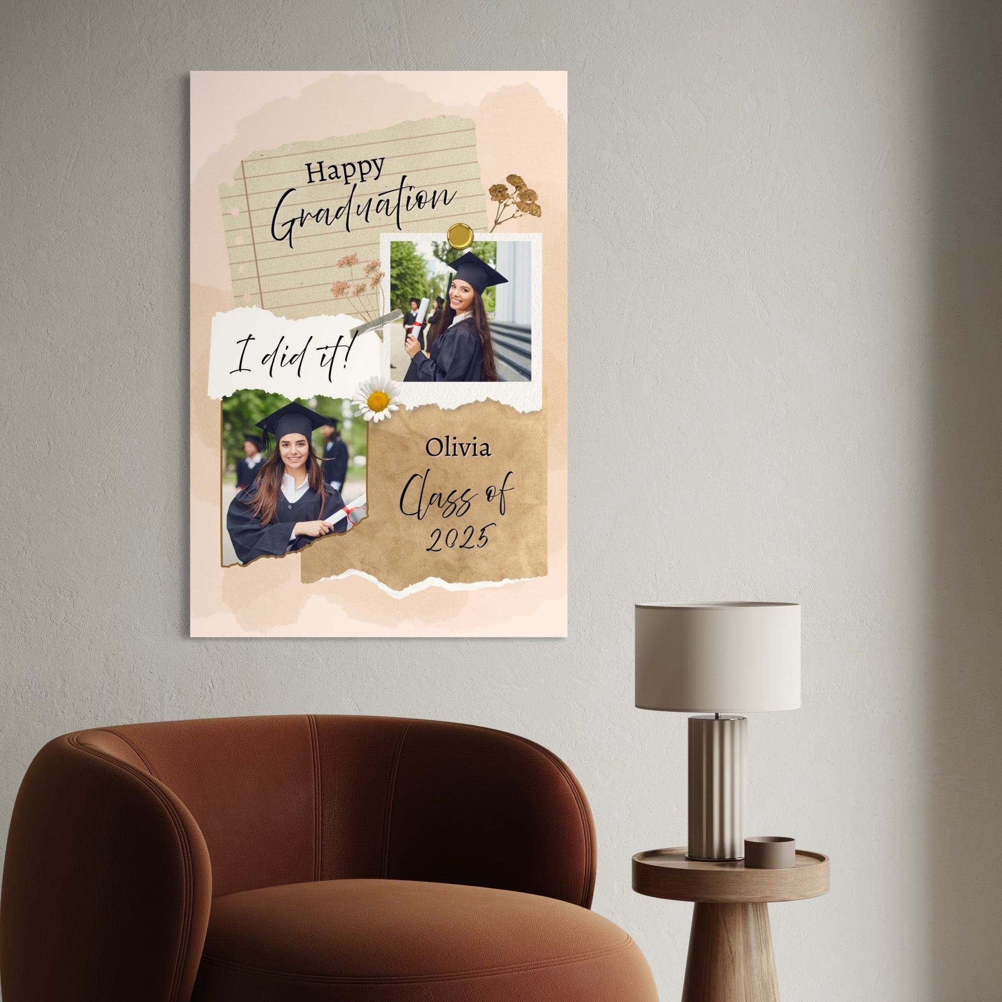 Canvas felicitare absolvire cu poze, tablou canvas pentru perete