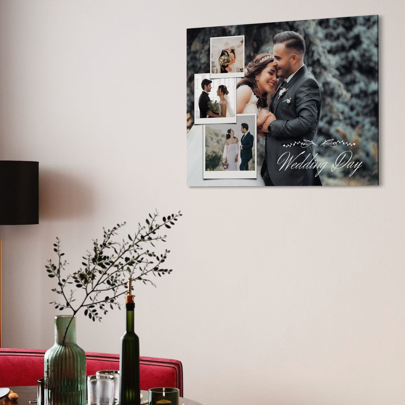 Tablou canvas cu patru poze de nunta, tablou canvas pentru perete