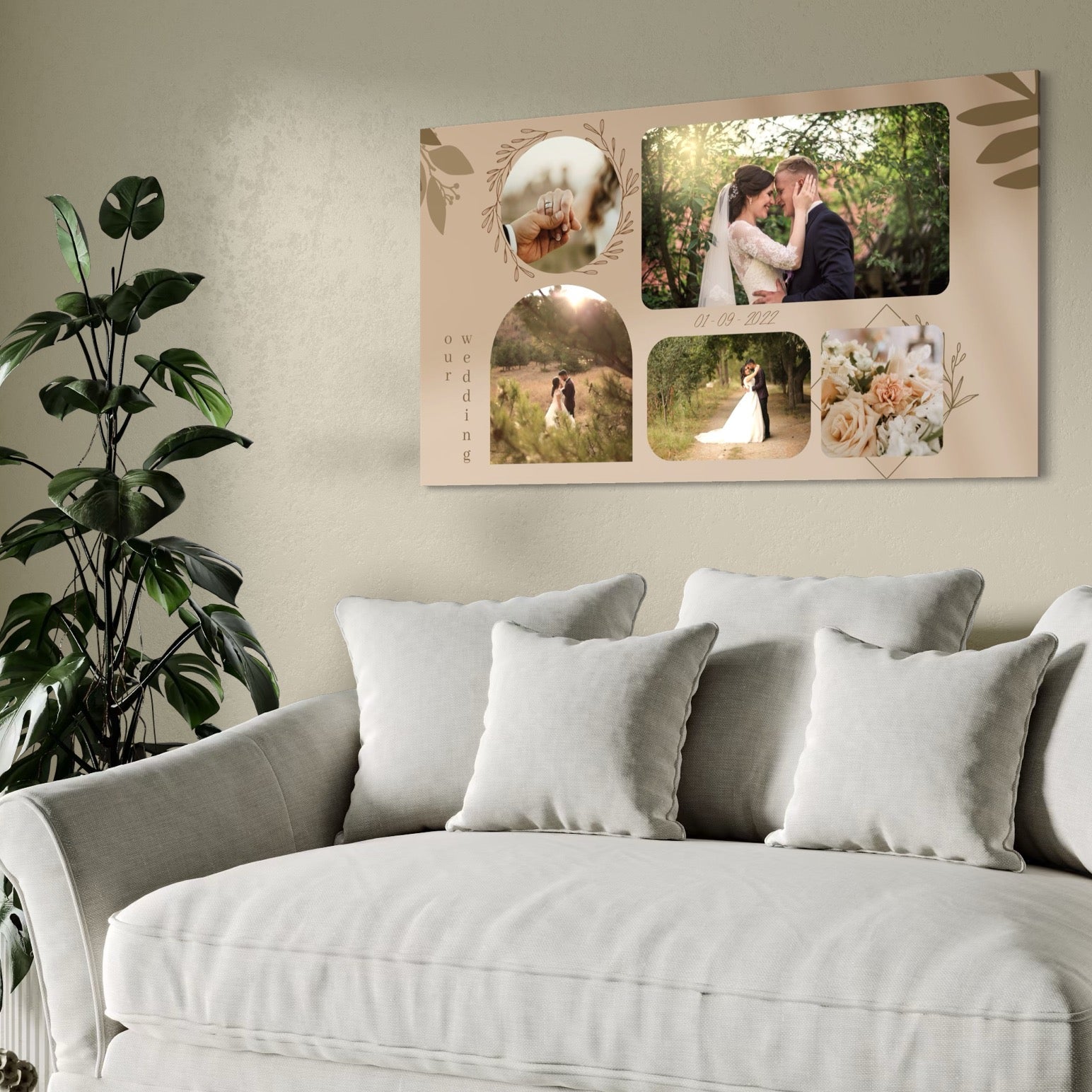 Tablou canvas personalizat cu fotografii de nunta, tablou canvas pentru perete