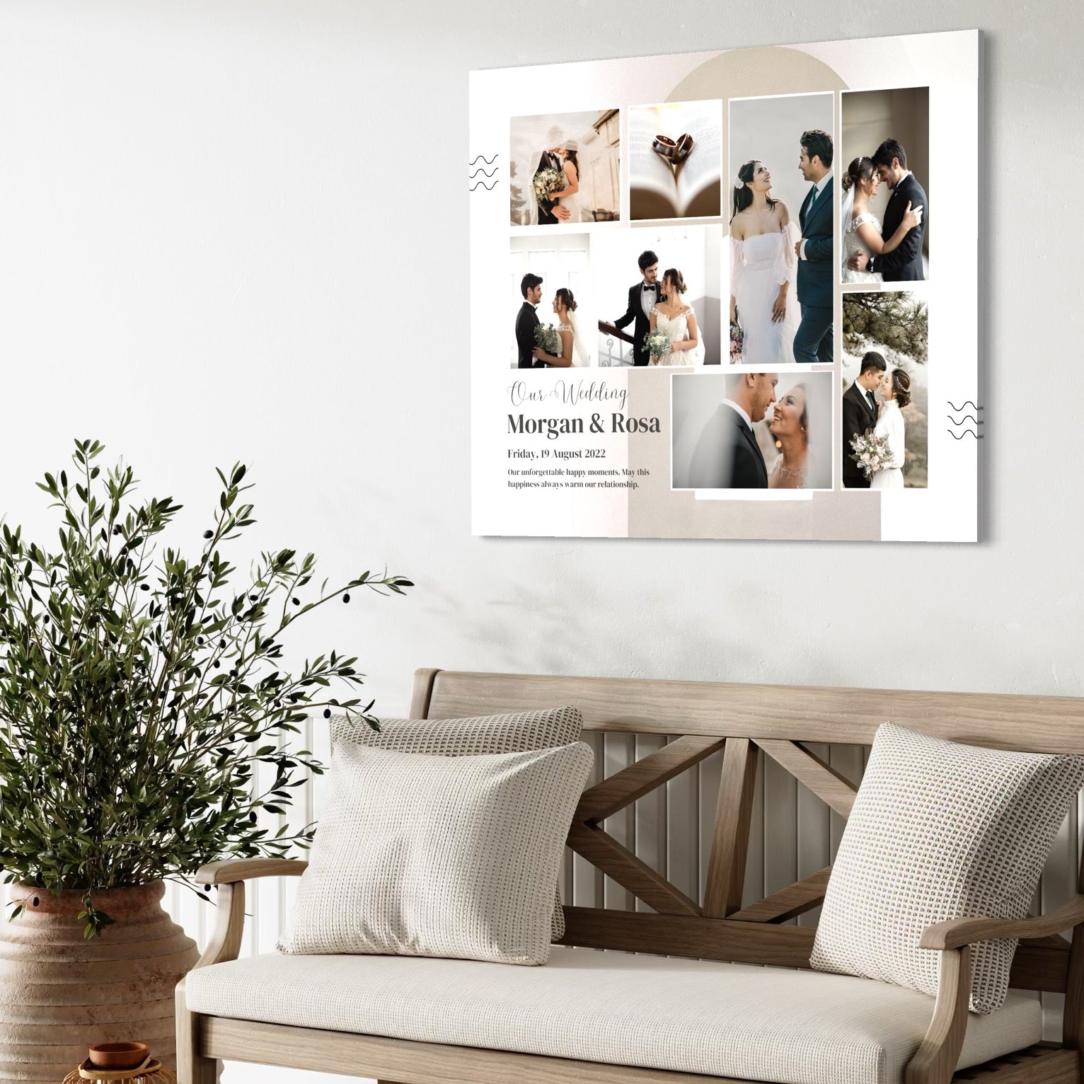 Tablou canvas personalizat cu fotografii de nunta, tablou canvas pentru perete