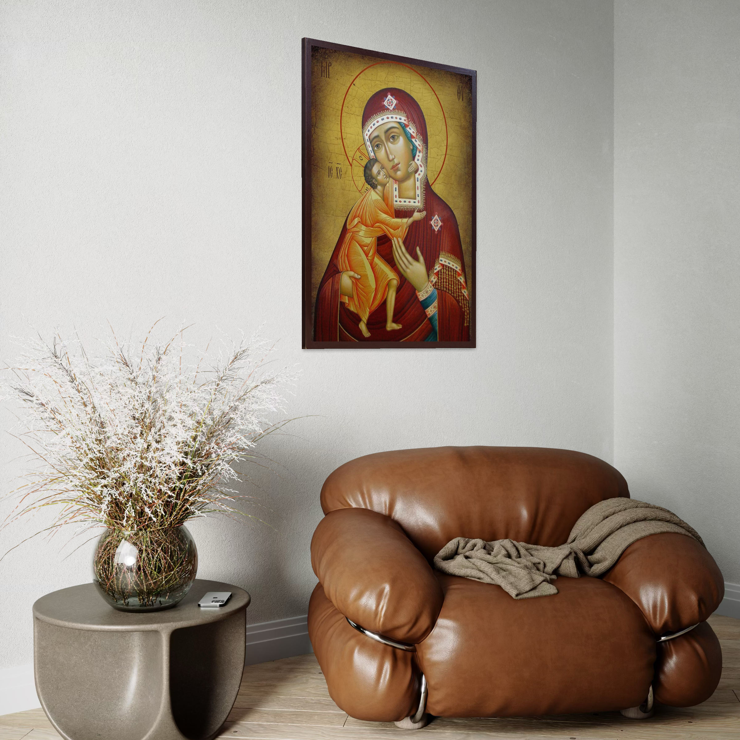 Tablou canvas cu icoana bizantina maica domnului feodorovskaia
