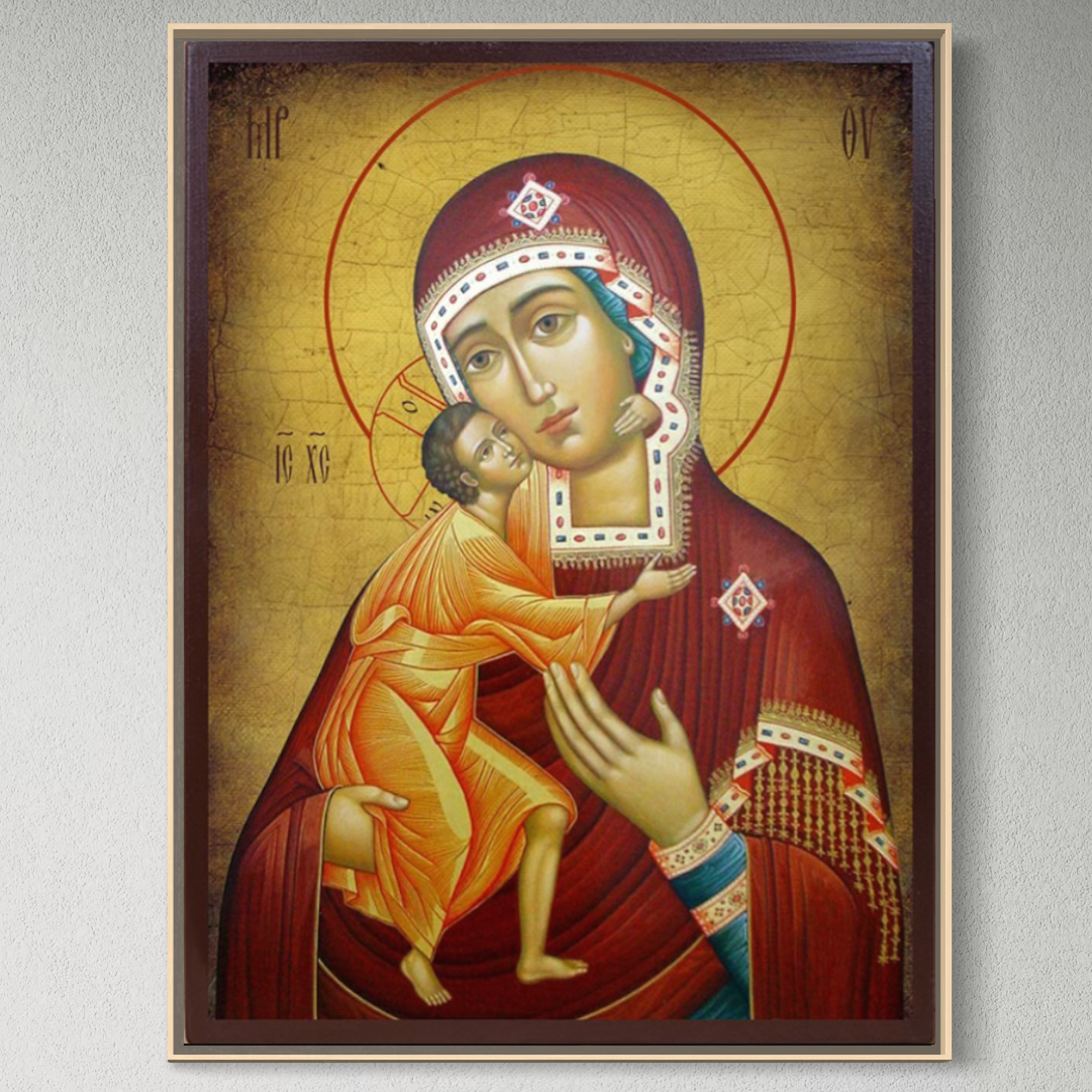 Tablou canvas decorativ cu icoana bizantina maica domnului feodorovskaia