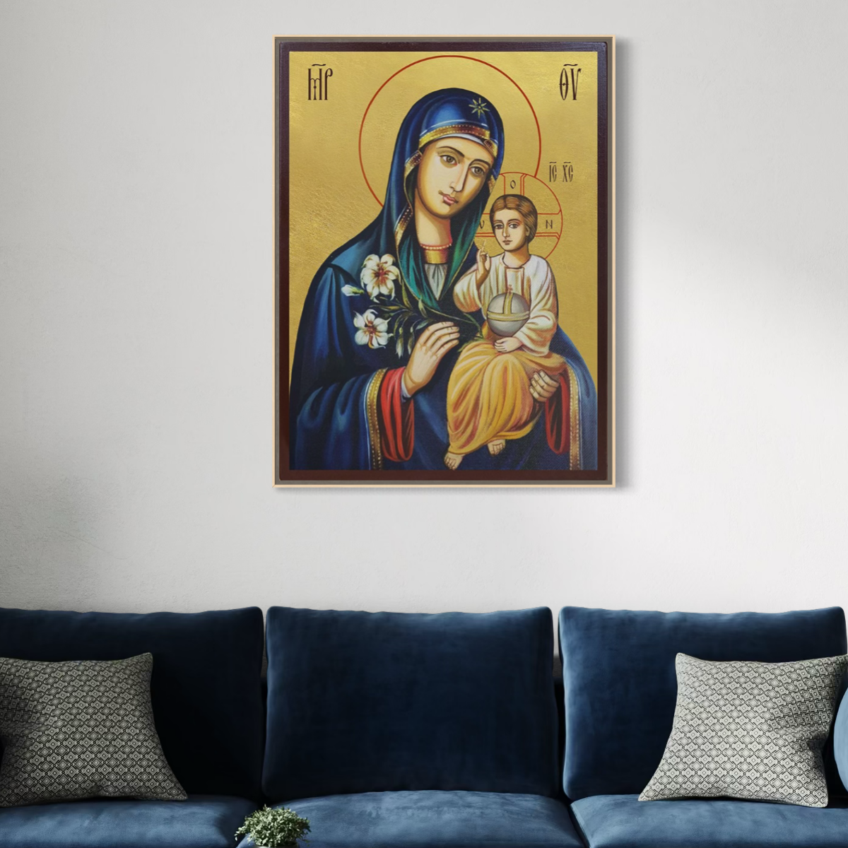Imagine cu tablou canvas cu icoana maicii domnului, tiparita pe panza canvas