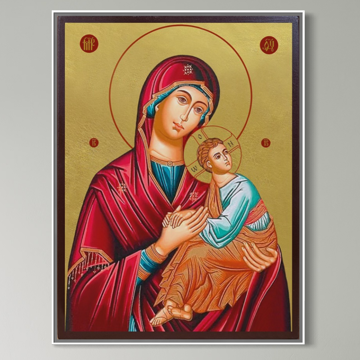 Icoana ortodoxa cu maica domnului si pruncul, tablou canvas pentru perete