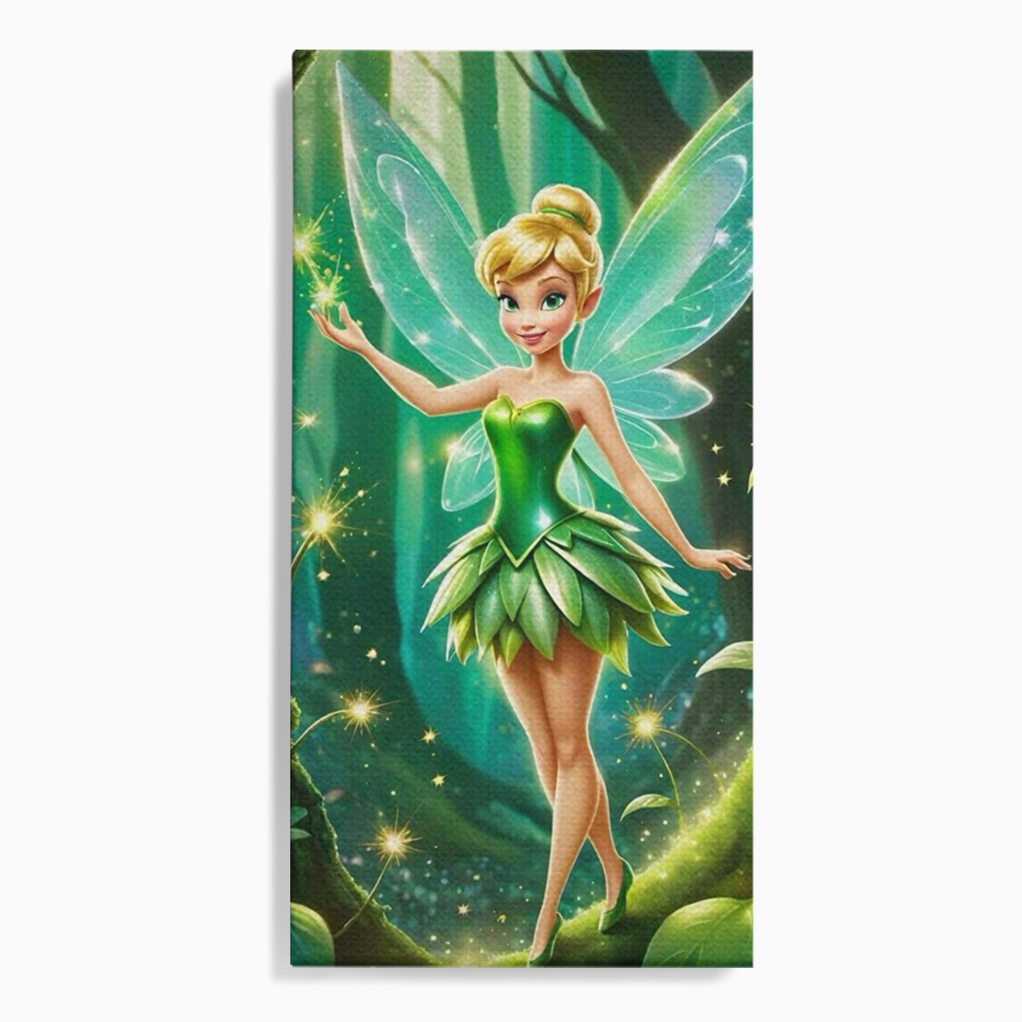 Tablou canvas cu tablou canvas cu zana tinker bell, fara rama, pe sasiu de lemn