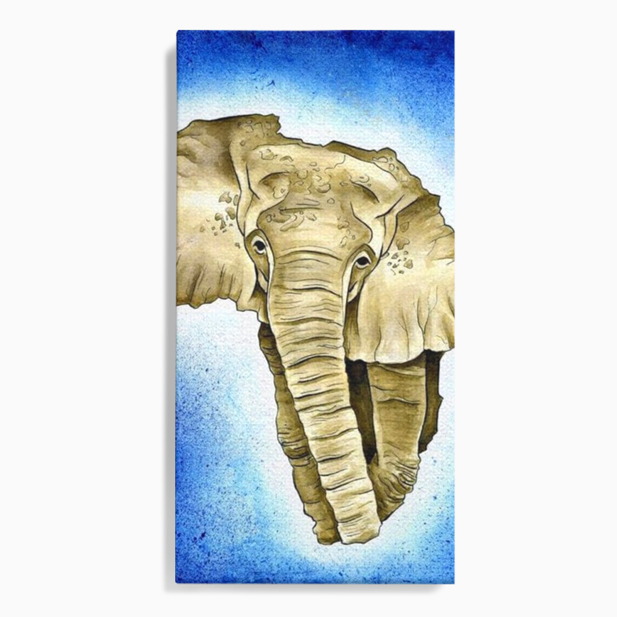Tablou canvas cu tablou canvas cu cap de elefant, fara rama, pe sasiu de lemn