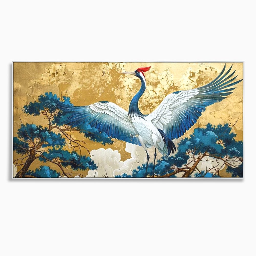 Tablou canvas cu tablou canvas cu cocor japonez, in rama de aluminiu argintiu