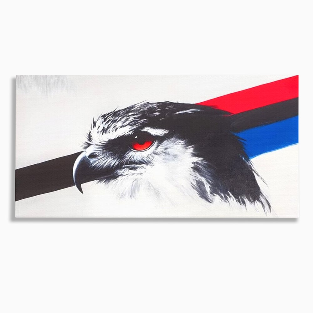 Tablou canvas cu tablou canvas cu vultur si ochi rosu, fara rama, pe sasiu de lemn