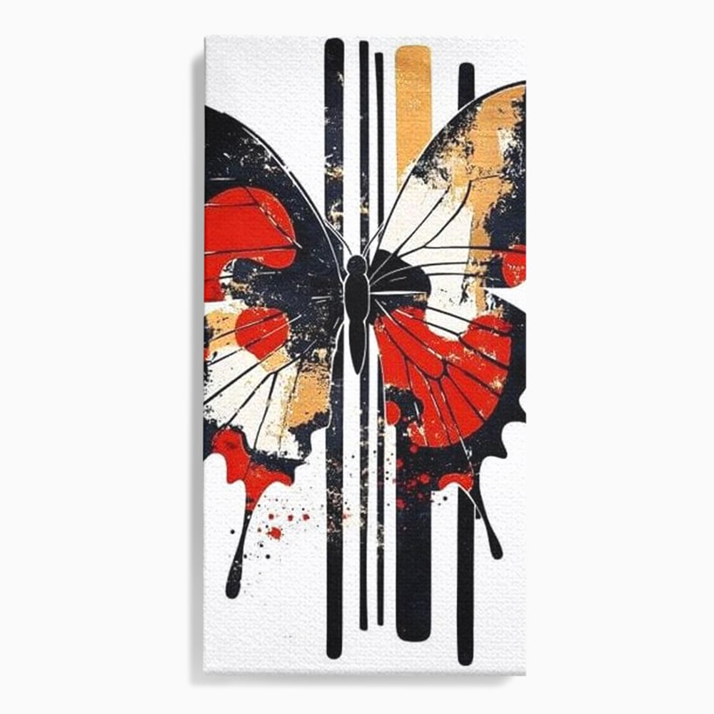 Tablou canvas cu tablou canvas cu fluture grafic, fara rama, pe sasiu de lemn