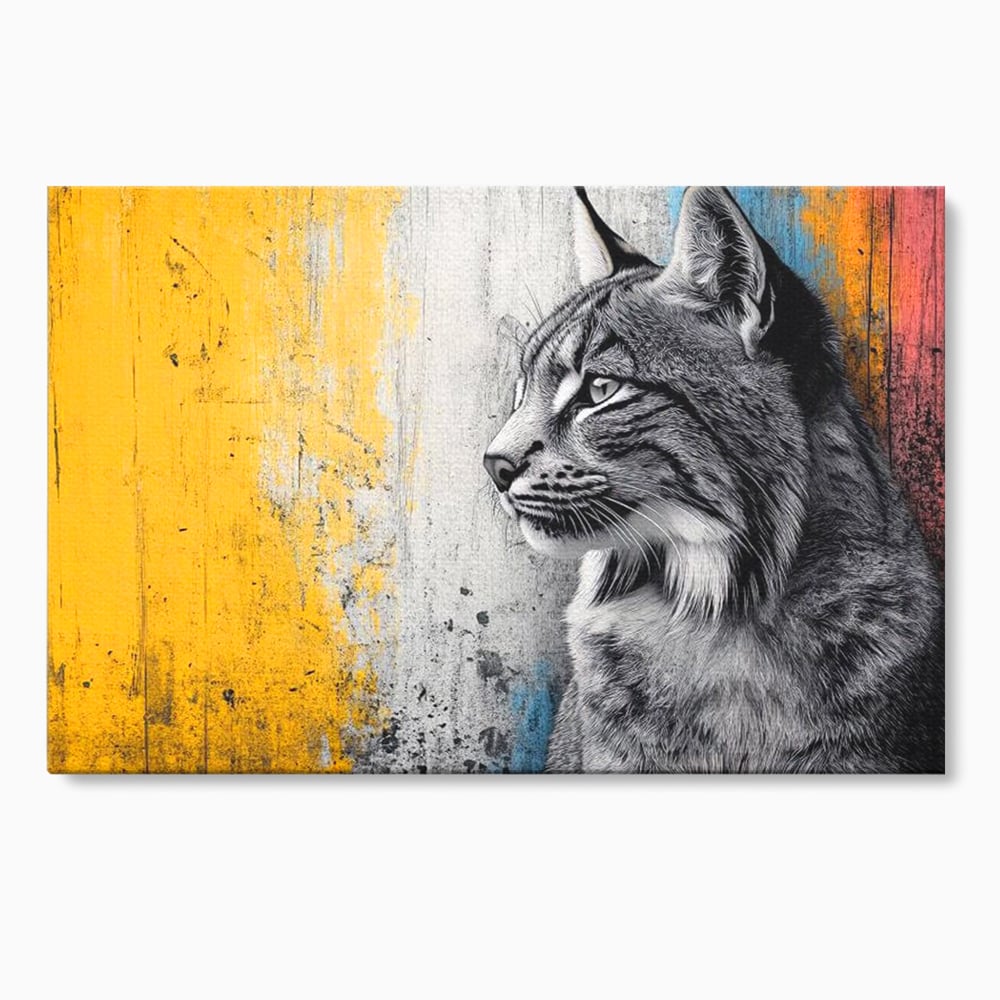 Tablou canvas cu tablou canvas cu ras salbatic in stil graffiti, fara rama, pe sasiu de lemn