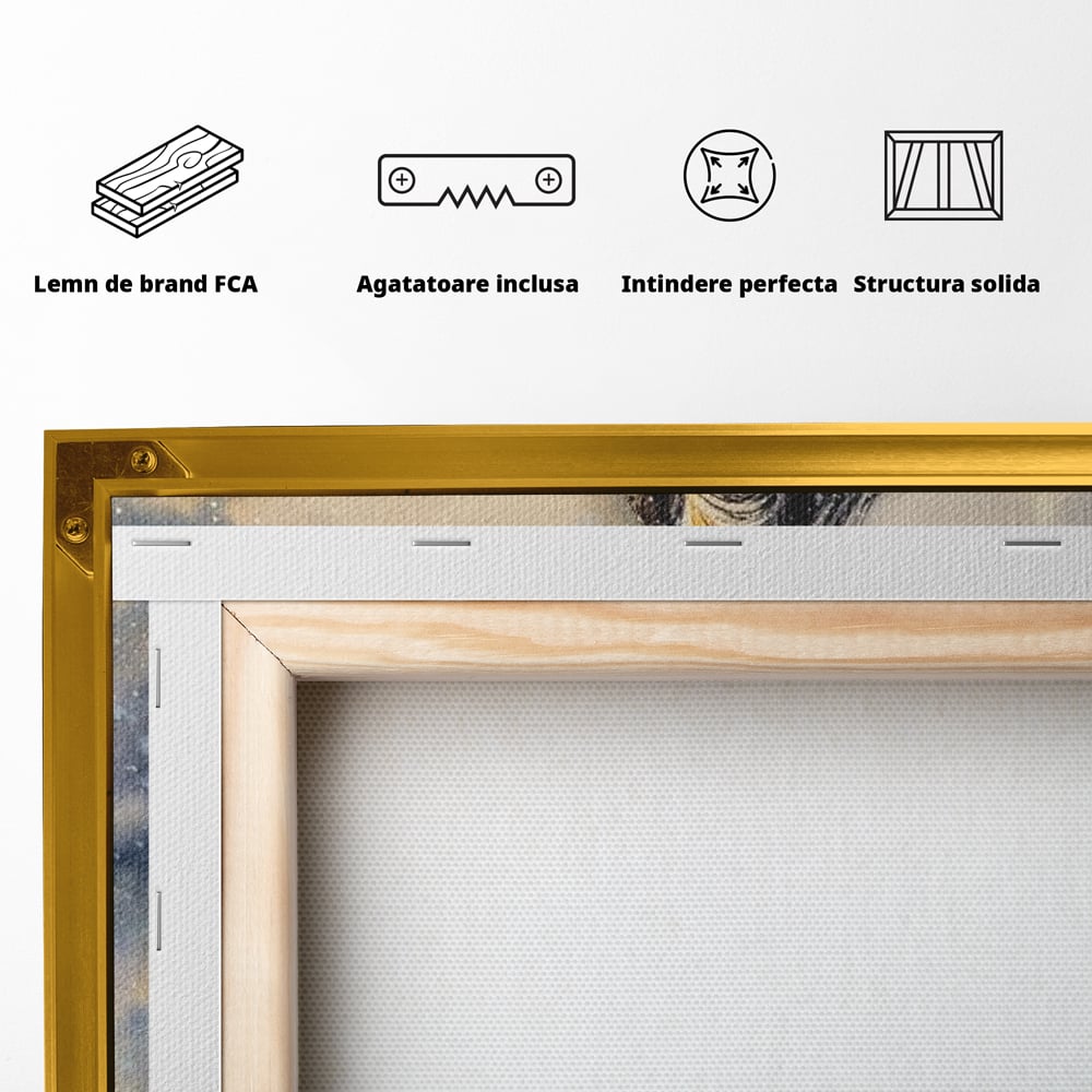 Tablou Canvas cu Un Cal in Viscol, Gri si Albastru Inchis, M1355