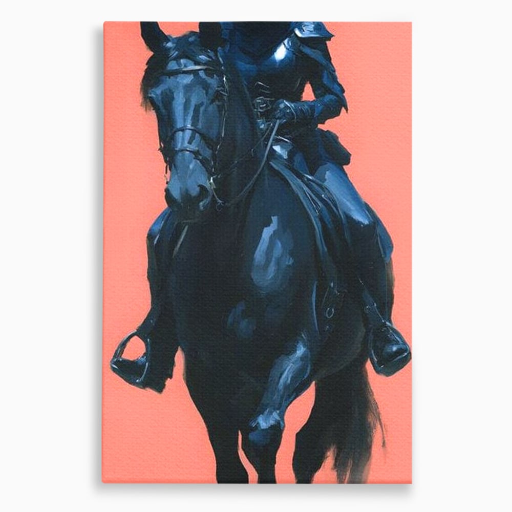 Tablou canvas cu tablou canvas cu femeie calare, fara rama, pe sasiu de lemn