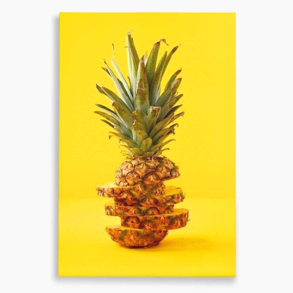 Tablou canvas cu tablou canvas cu ananas feliat, fara rama, pe sasiu de lemn