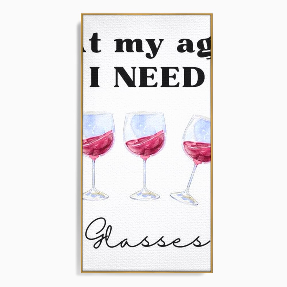 Tablou canvas cu tablou canvas cu pahare de vin si mesaj, in rama de aluminiu auriu