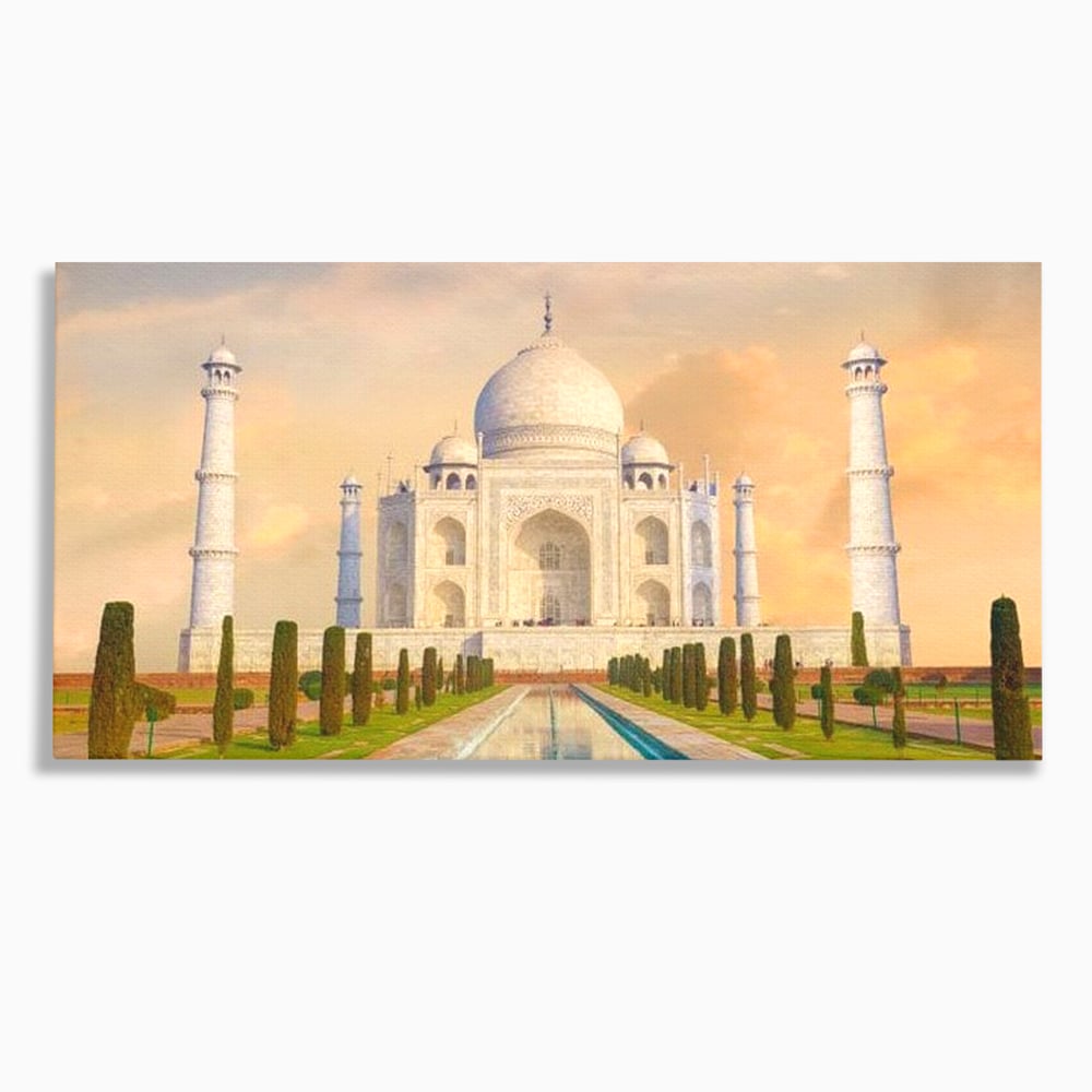 Tablou canvas cu tablou canvas cu taj mahal, fara rama, pe sasiu de lemn