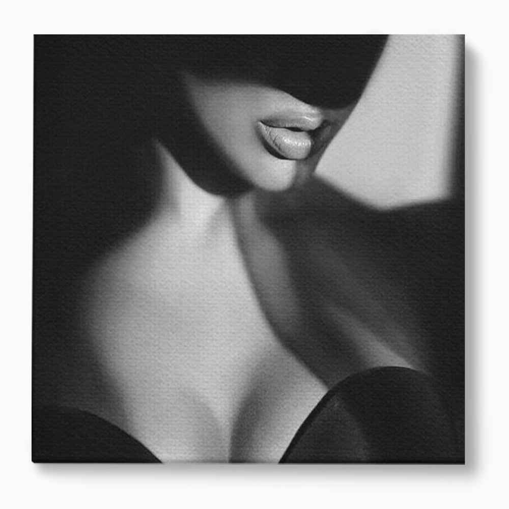 Tablou canvas cu tablou canvas cu buze senzuale, fara rama, pe sasiu de lemn