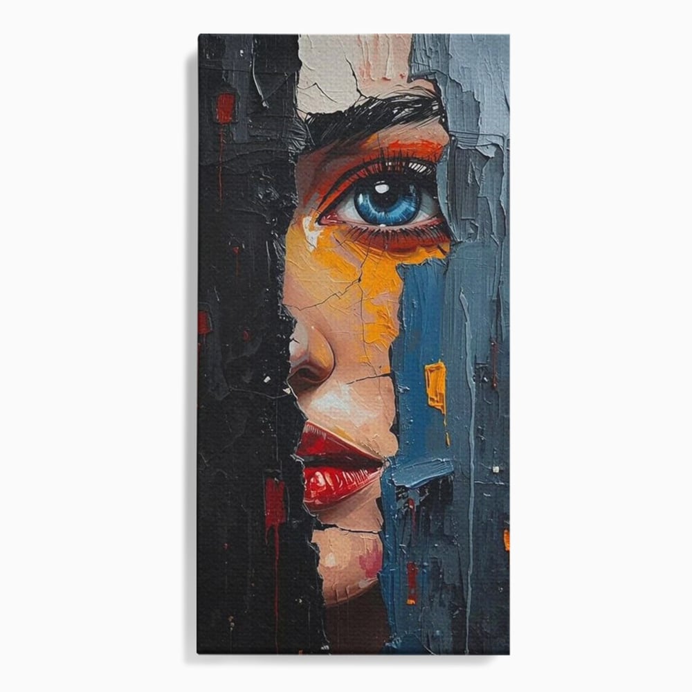 Tablou canvas cu tablou canvas cu portretul unei femei, fara rama, pe sasiu de lemn