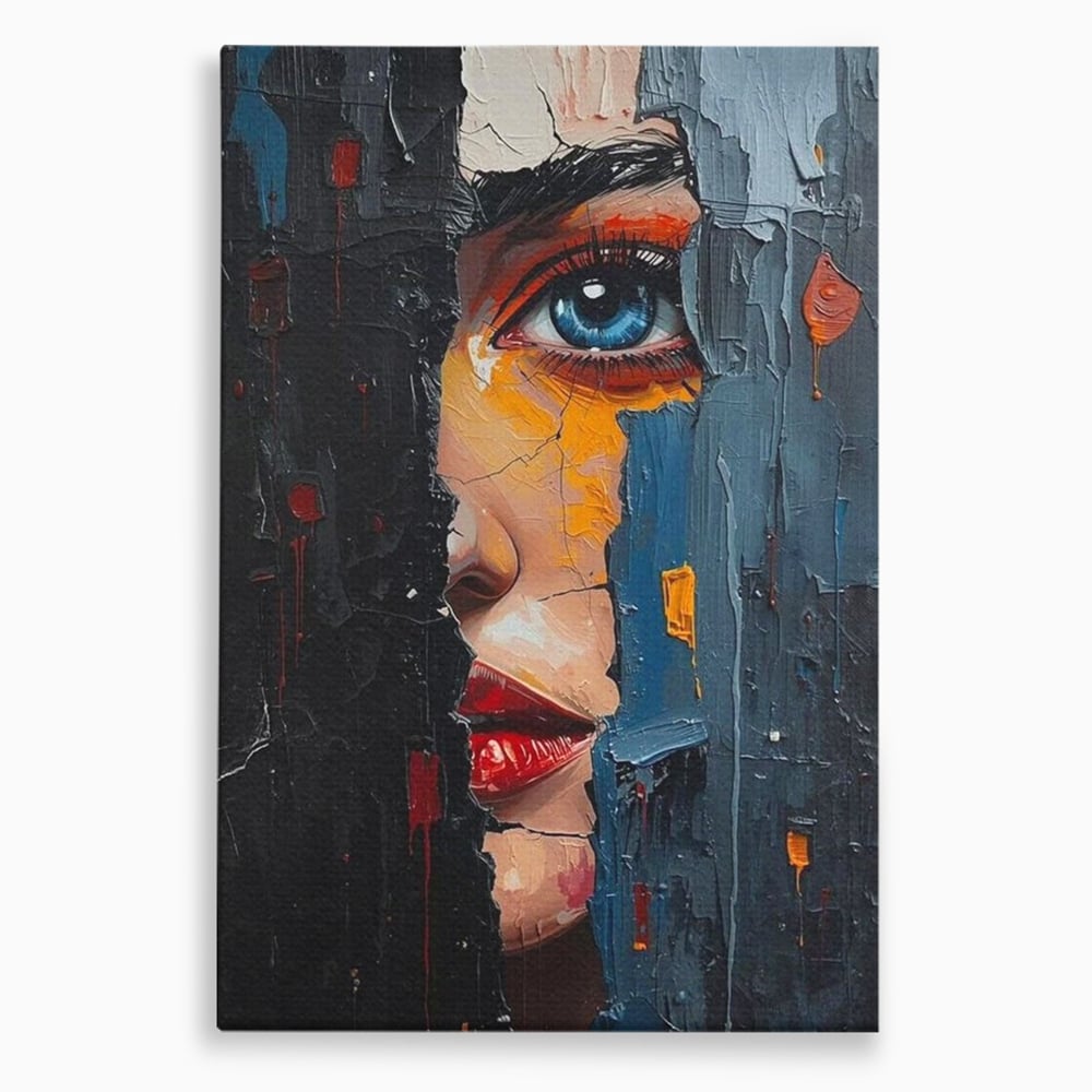 Tablou canvas cu tablou canvas cu portretul unei femei, fara rama, pe sasiu de lemn