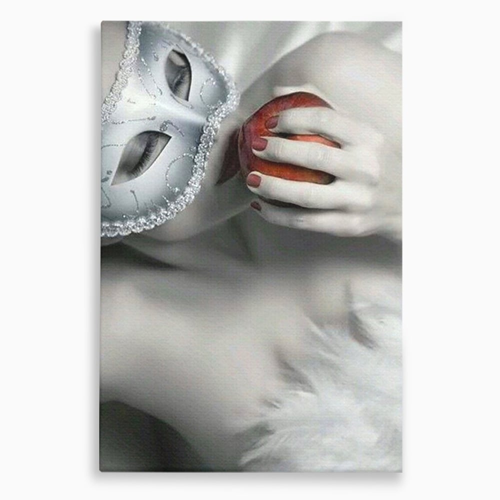 Tablou canvas cu tablou canvas cu masca si mar, fara rama, pe sasiu de lemn
