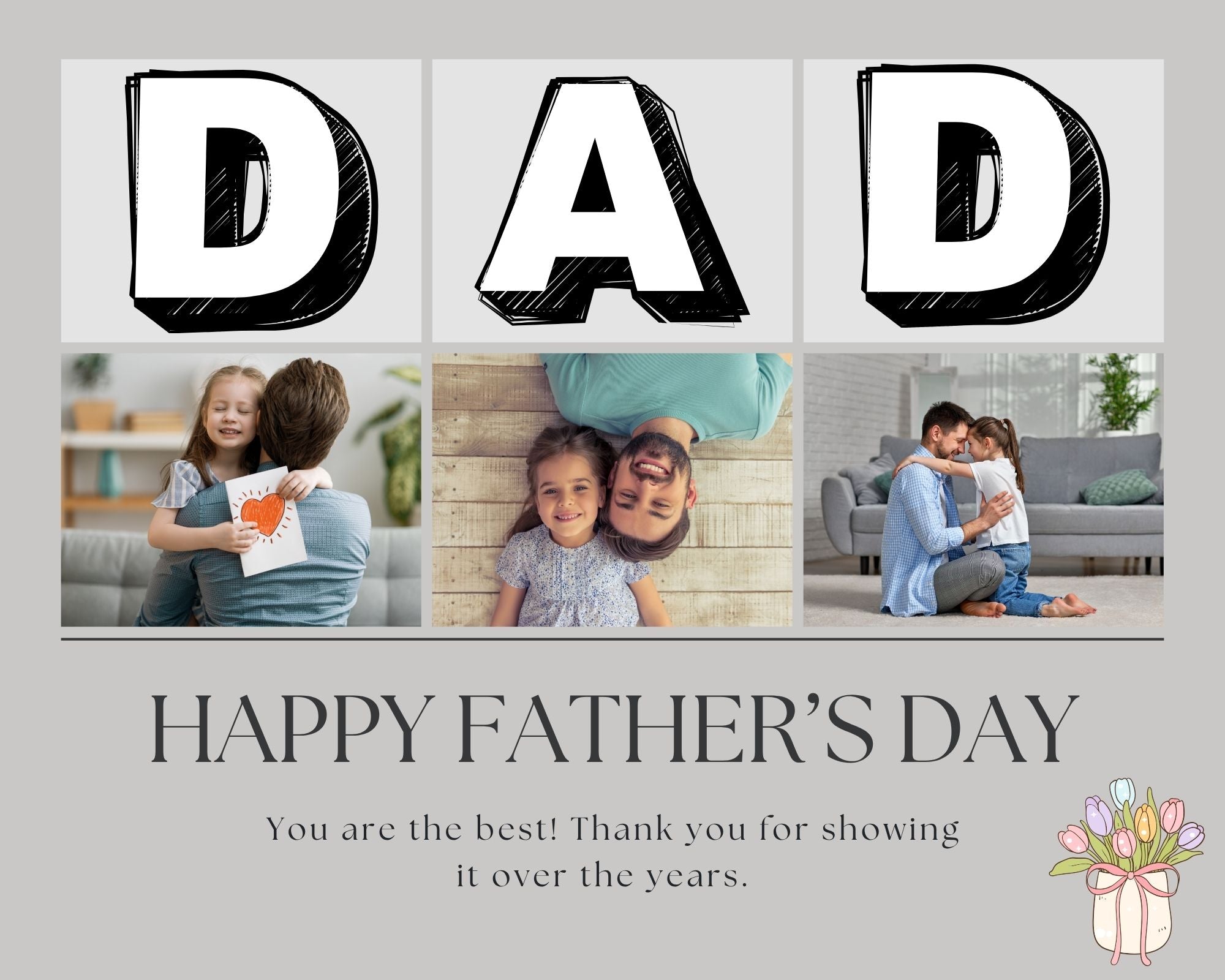 Tablou canvas cu tablou personalizat cu fotografii pentru tata