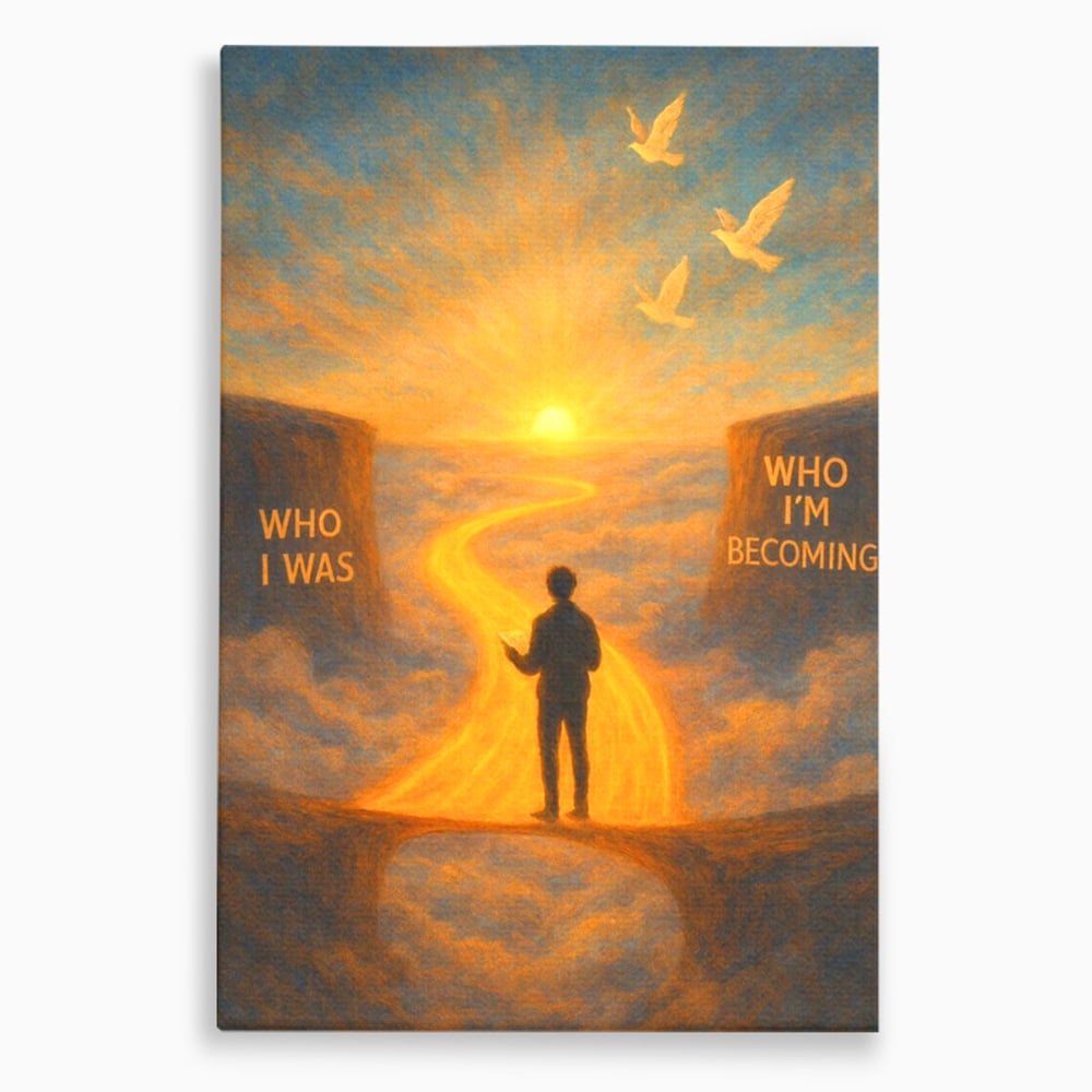 Tablou canvas cu tablou canvas cu silueta pe drum luminos, fara rama, pe sasiu de lemn