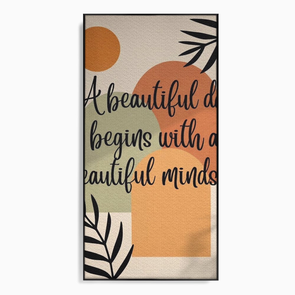 Tablou canvas cu tablou canvas cu mesaj motivational abstract, in rama de aluminiu negru