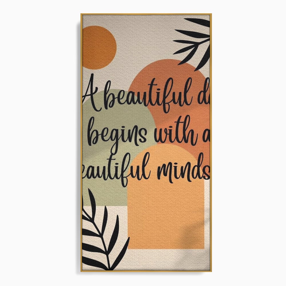Tablou canvas cu tablou canvas cu mesaj motivational abstract, in rama de aluminiu auriu