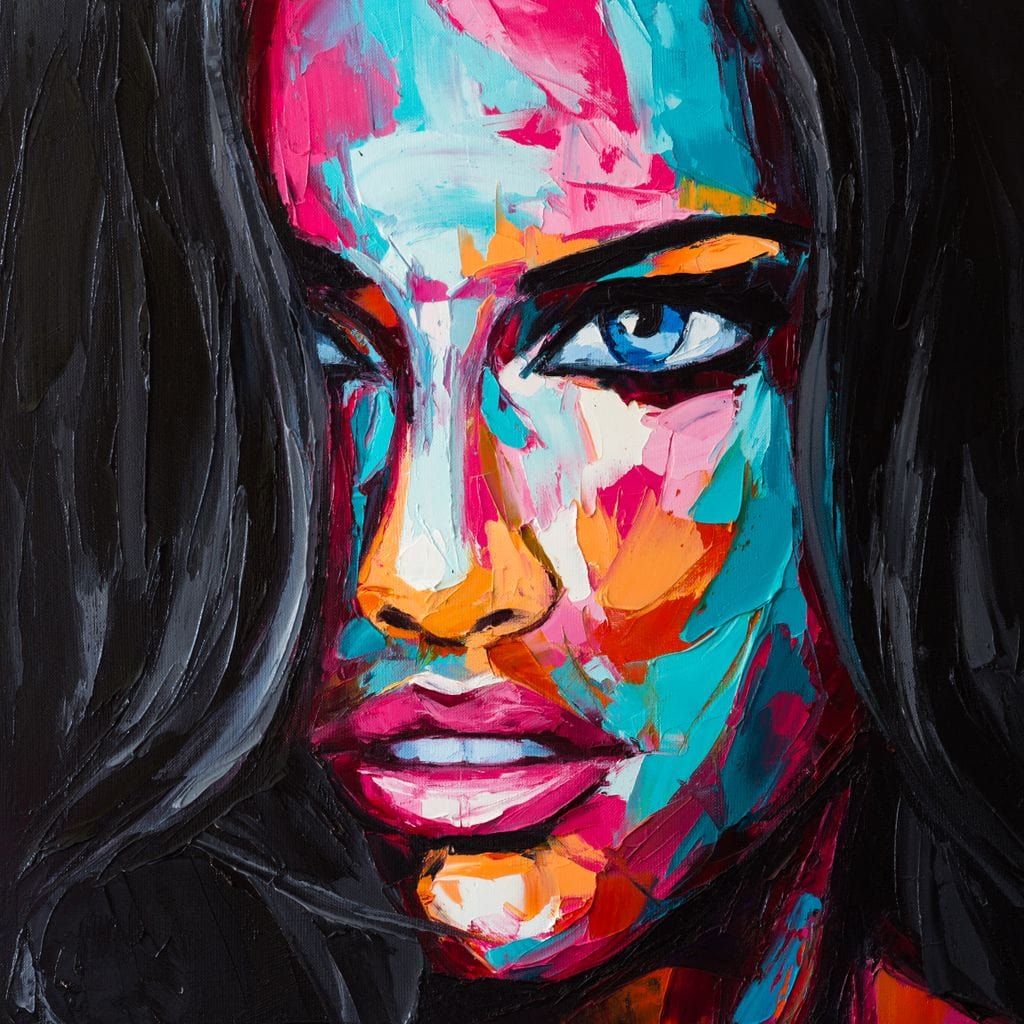 Tablou canvas cu pictura portret abstract de femeie