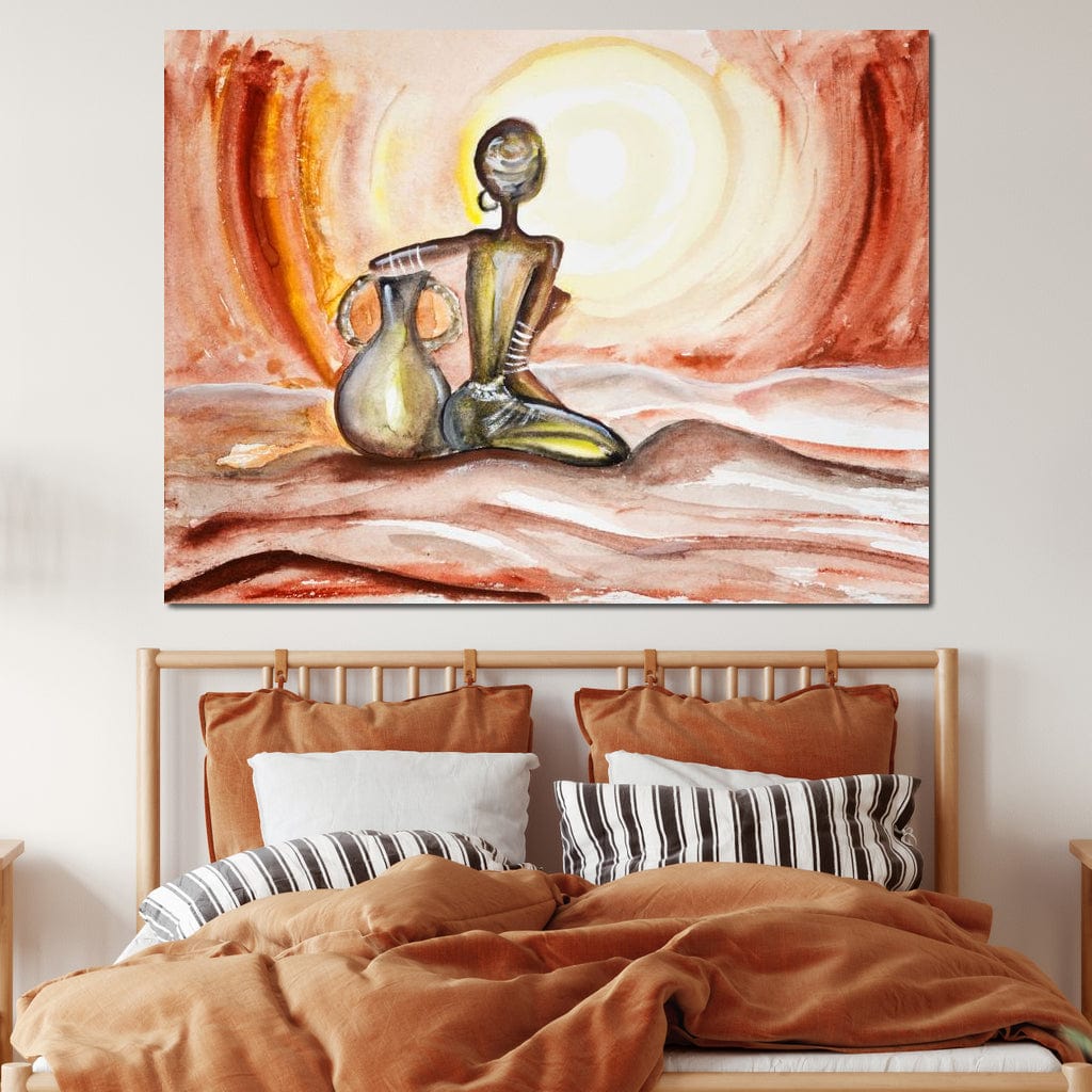 Tablou canvas cu femeie in desert, tablou canvas pentru perete