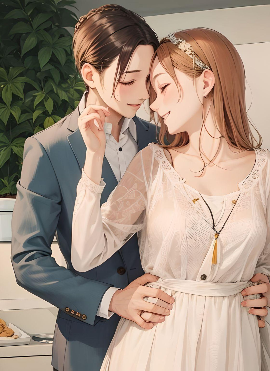 Tablou canvas cu ilustratie cu cuplu in stil anime