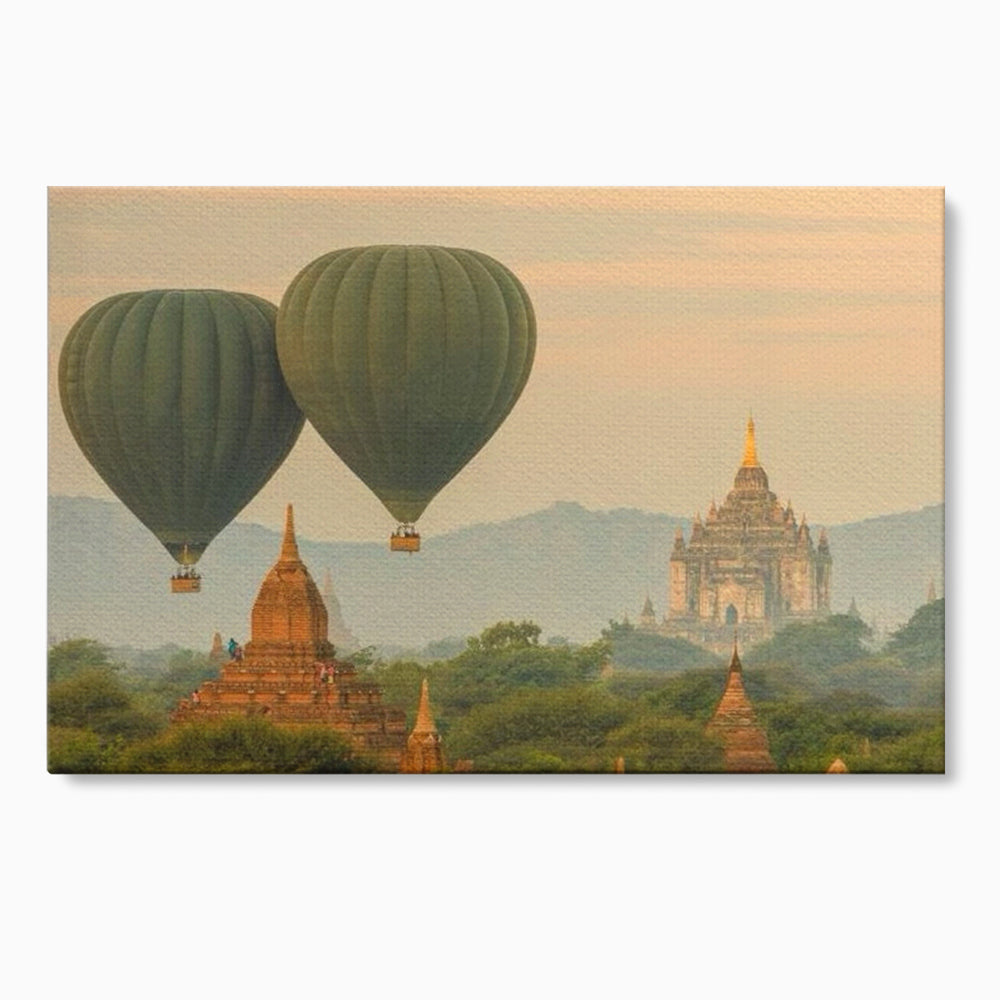 Tablou canvas cu tablou canvas cu peisaj din bagan, fara rama, pe sasiu de lemn