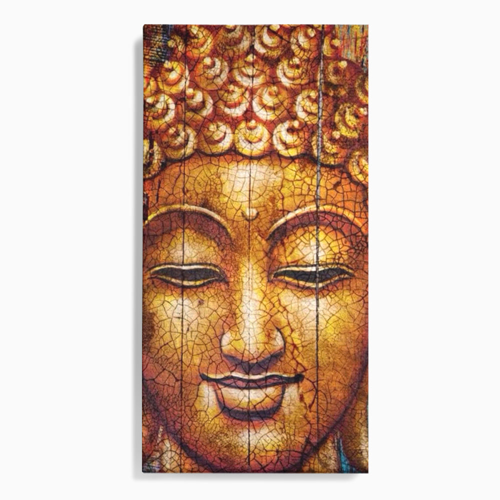 Tablou canvas cu tablou canvas cu chipul lui buddha, fara rama, pe sasiu de lemn