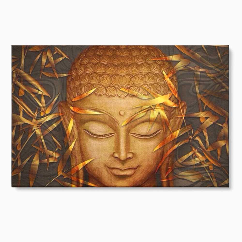 Tablou canvas cu tablou canvas cu chipul lui buddha, fara rama, pe sasiu de lemn