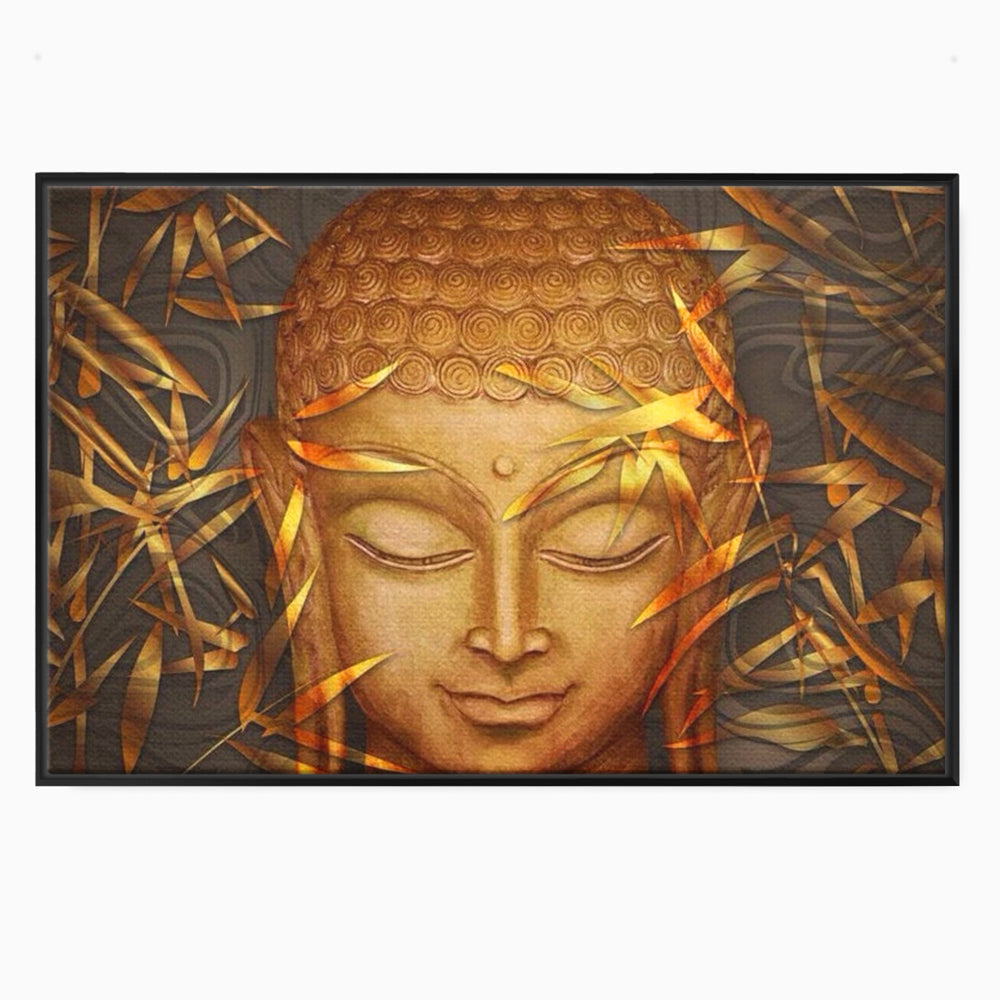 Tablou canvas cu tablou canvas cu chipul lui buddha, in rama de aluminiu negru