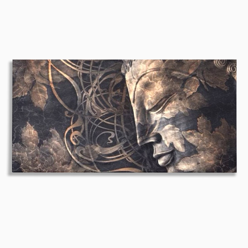 Tablou canvas cu tablou canvas cu profil de buddha, fara rama, pe sasiu de lemn