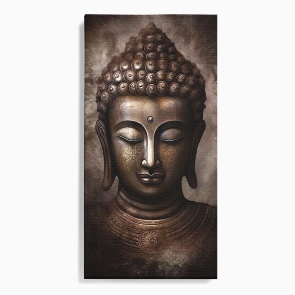 Tablou canvas cu tablou canvas cu portret buddha, fara rama, pe sasiu de lemn