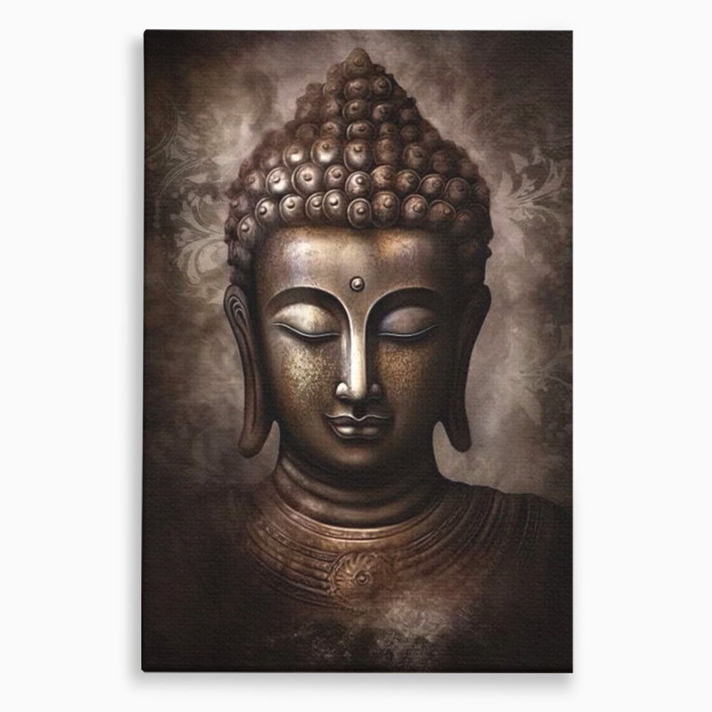 Tablou canvas cu tablou canvas cu portret buddha, fara rama, pe sasiu de lemn