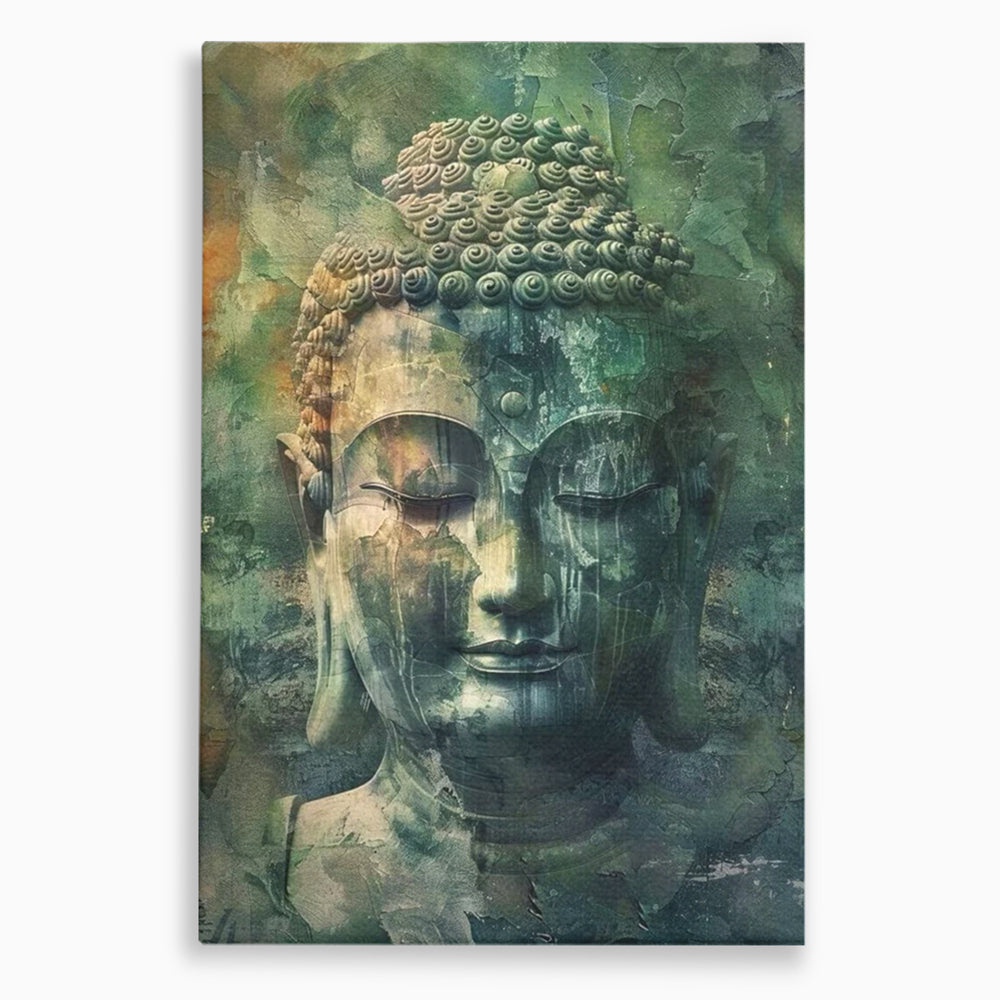 Tablou canvas cu tablou canvas cu chipul lui buddha, fara rama, pe sasiu de lemn