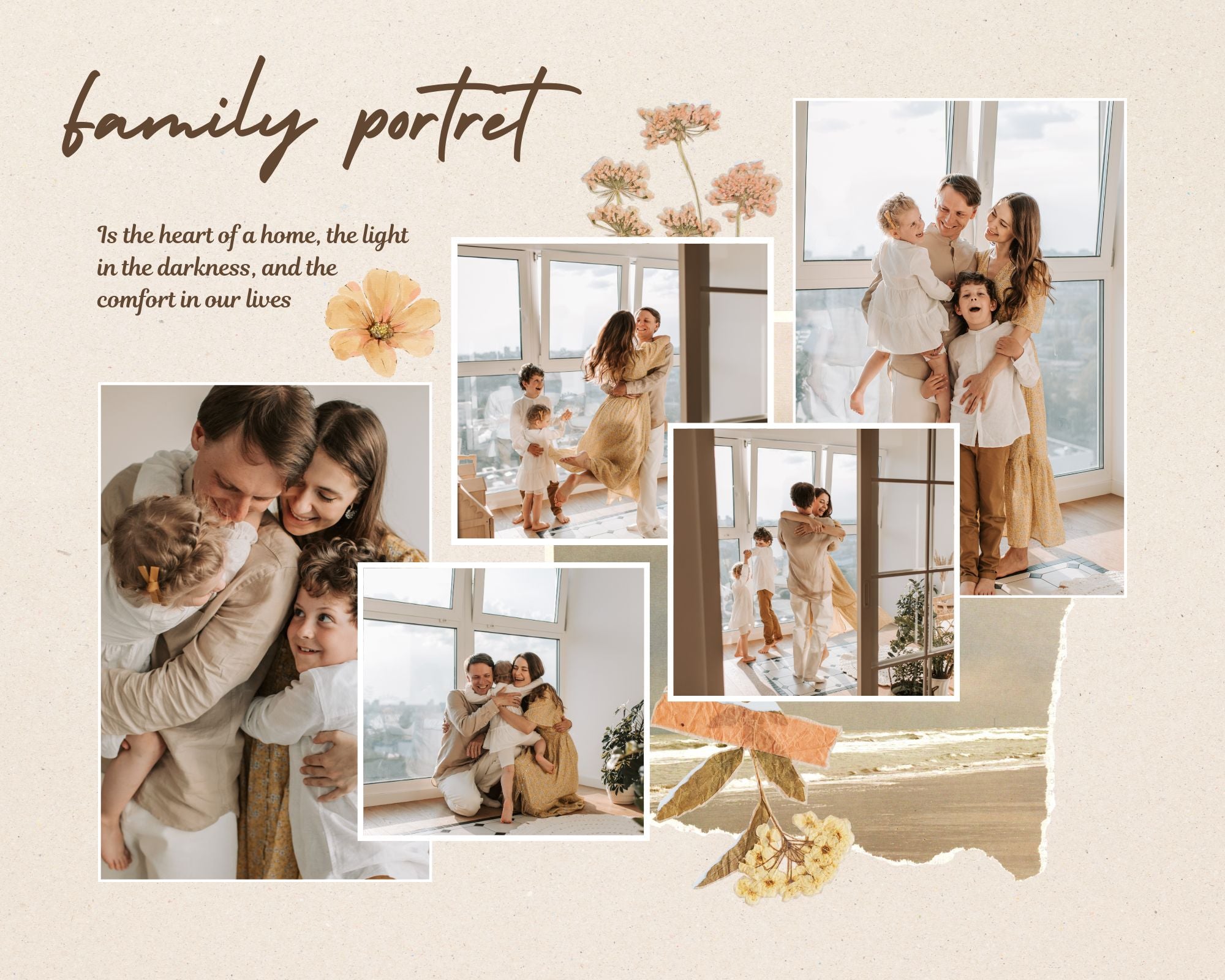 Tablou personalizat tip colaj foto de familie, tablou canvas pentru perete