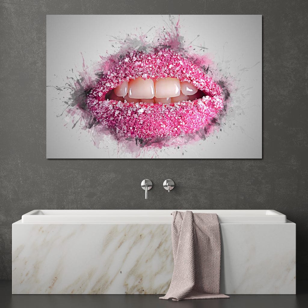 Tablou Canvas Premium LuxCanva® E1045, Dulceata Buzelor Roz, Sarut, Gust, Zahar, Deliciu, Aroma, Living Room, Culori vibrante