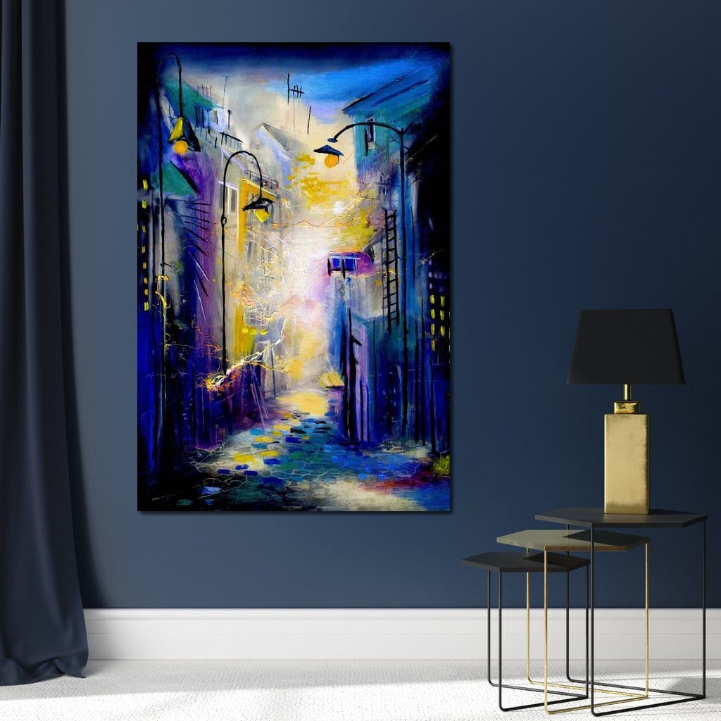 Tablou Canvas Premium, LuxCanva® O1008, Aleea Magica, Abstract, Urban, Peisaj, Oras, Lumini, Strada, Atmosfera, Mister, Modernism, Escapada, Plimbare, Pasi, Expresionism, Birou, Living, Dormitor