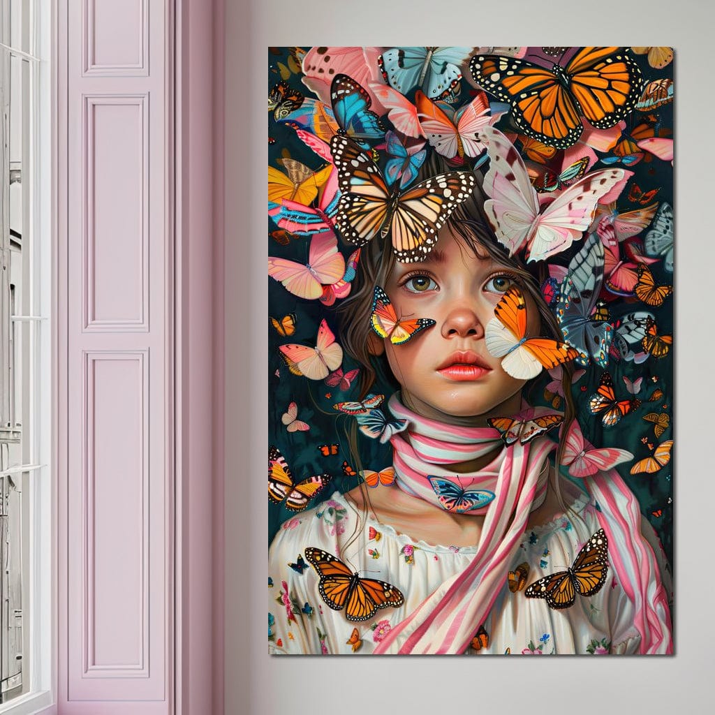 Tablou Canvas Premium, LuxCanva® G1127, Copilarie in Zbor,  Fluturi, Copil, Fata, Fantezie, Inocenta, Libertate, Visare, Emotie, Magie, Copilarie, Living, Dormitor