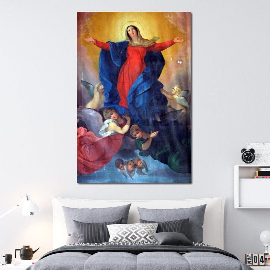 Tablou Canvas Premium LuxCanva® H1021 Armonie Celesta , Ingeri, Fecioara, Inaltare, Divina, Frumusete, Protectie, Speranta, Dans, Living, Dormitor