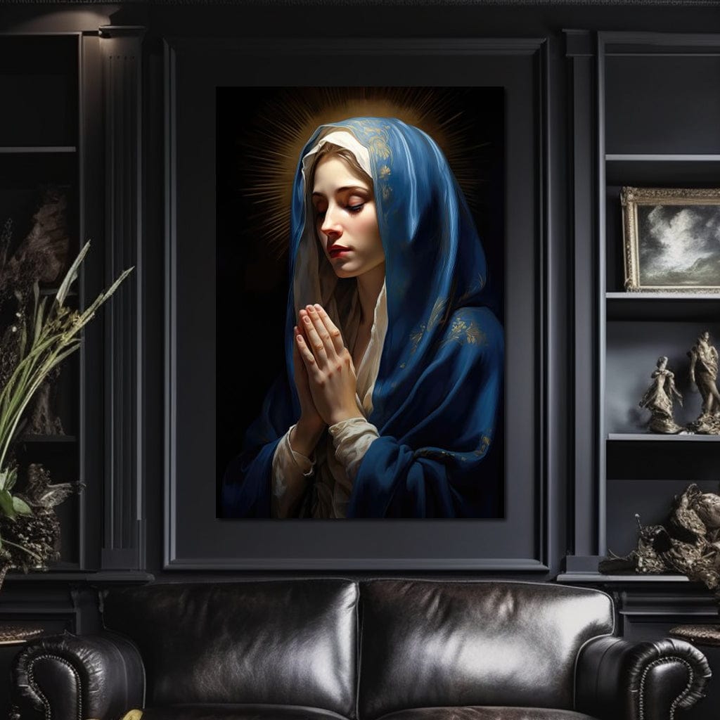 Tablou Canvas Premium LuxCanva® H1035, Rugaciunea Fecioarei, Fecioara Maria, Divinitate, Lumina, Credinta, Har, Rugaciune, Pace, Binecuvantare, Living, Dormitor