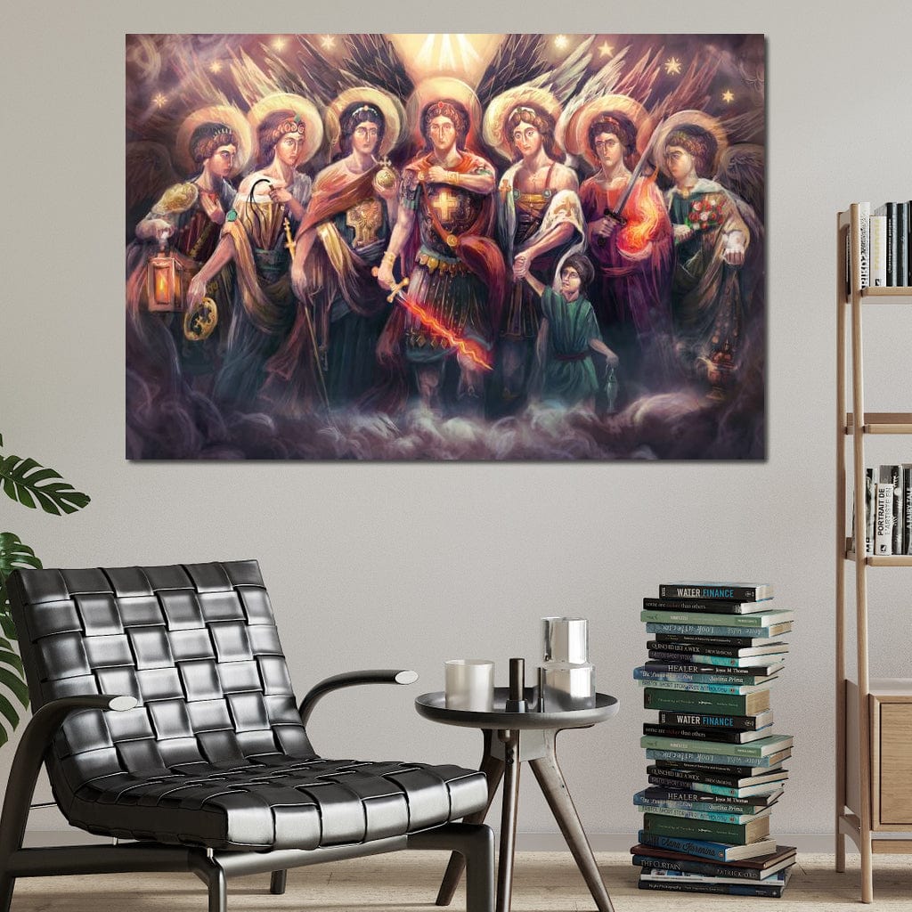 Tablou Canvas Premium LuxCanva® H1024 Puterea Arhanghelilor , Sabie, Forta, Inger, Speranta, Protectie, Divinitate, Arhanghel, Credinta, Living