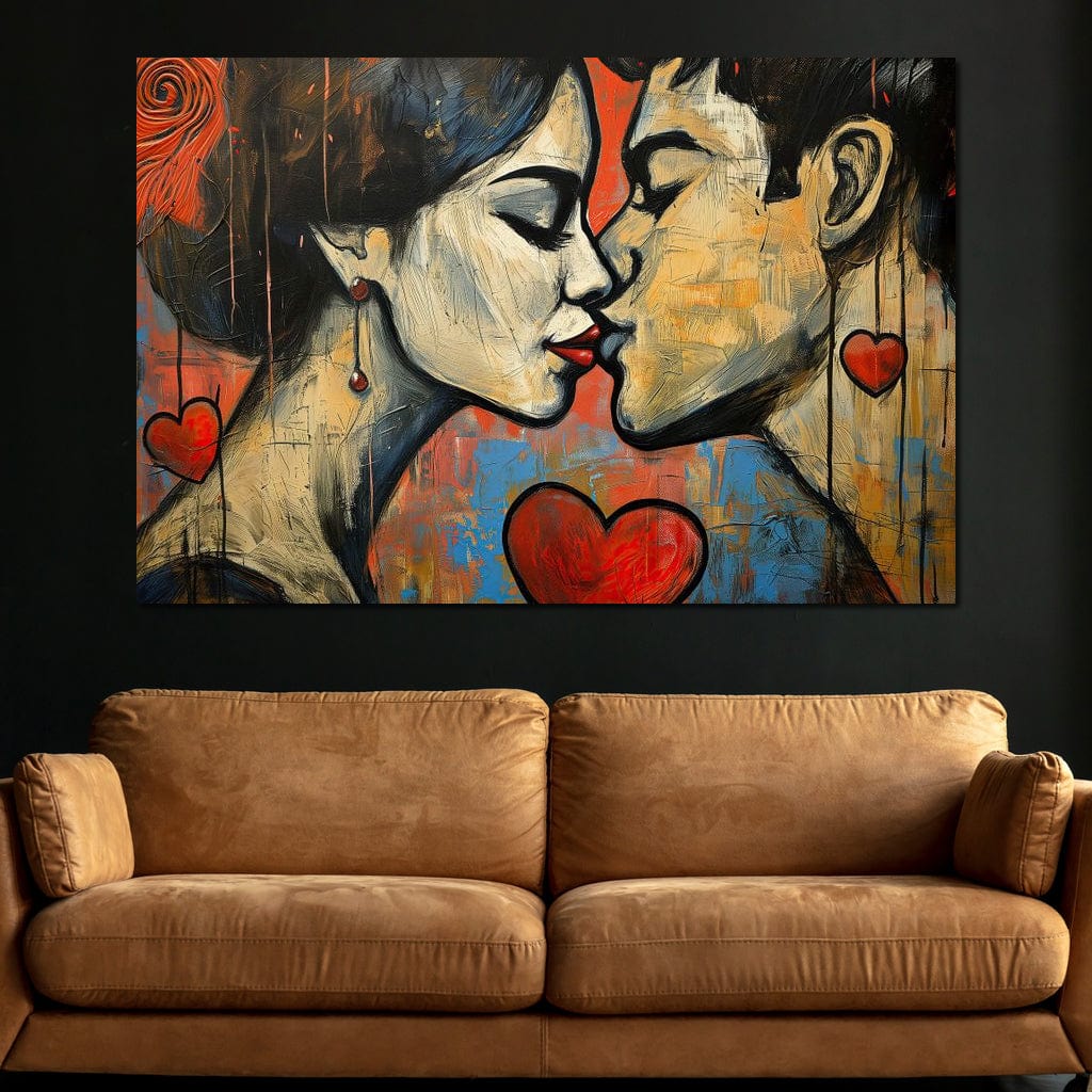 Tablou Canvas Premium LuxCanva® E1039, Iubire Nemuritoare, Romantism, Atractie, Apropiere, Iubire, Pasiune, Living Room, Culori vibrante