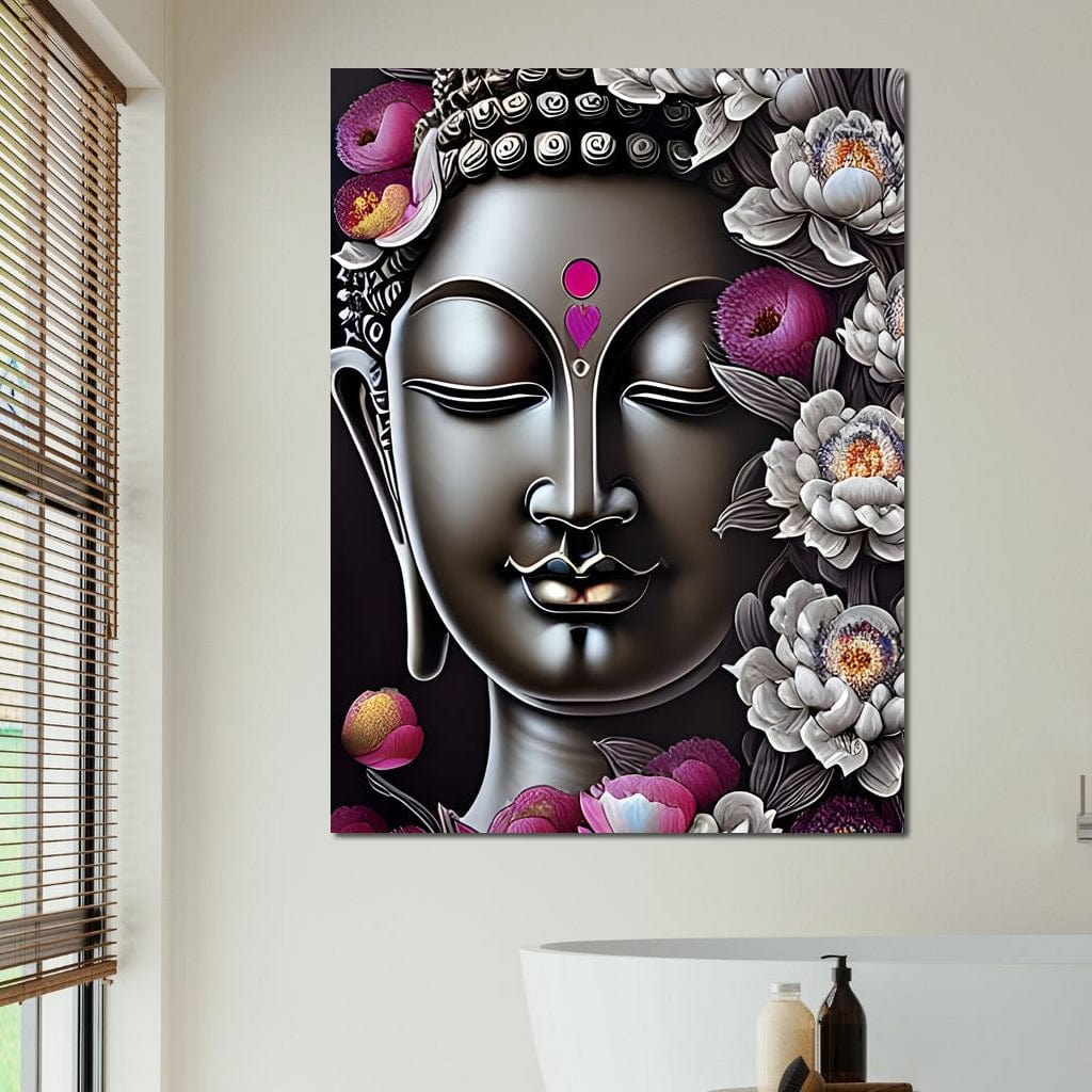 Tablou Canvas Premium LuxCanva® I122, Lotusul Iluminarii, Buddha, Zen, Iluminare, Pace Interioara, Spiritualitate, Armonie, Meditatie, Flori, Lotus, Inima, Living, Dormitor
