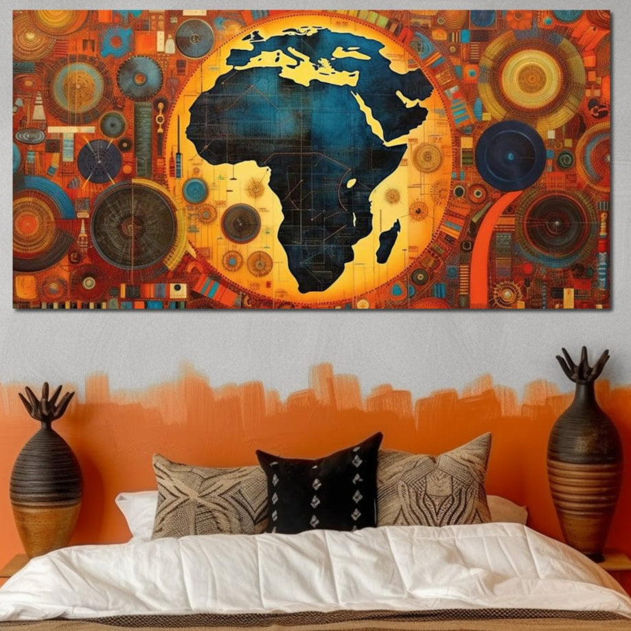 Tablou canvas cu tablou canvas cu harta africii stilizata